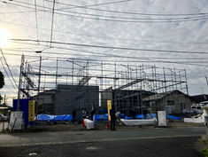 熊本市北区楠にて3棟同時の棟上げ