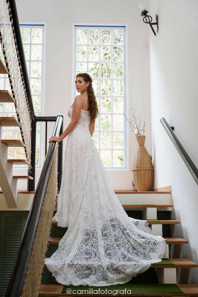 Miniatura: Vestido de noiva Renda Guipir