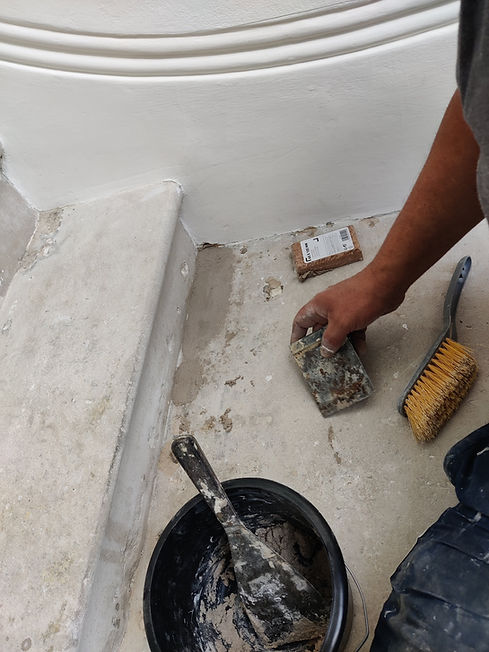 Portland Stone Cantilevered Staircase Restoration – South Kensington, London (2).jpg