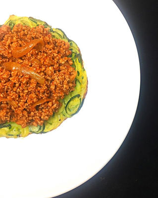 Zucchini Open Latkes with Taco Turkey Meat