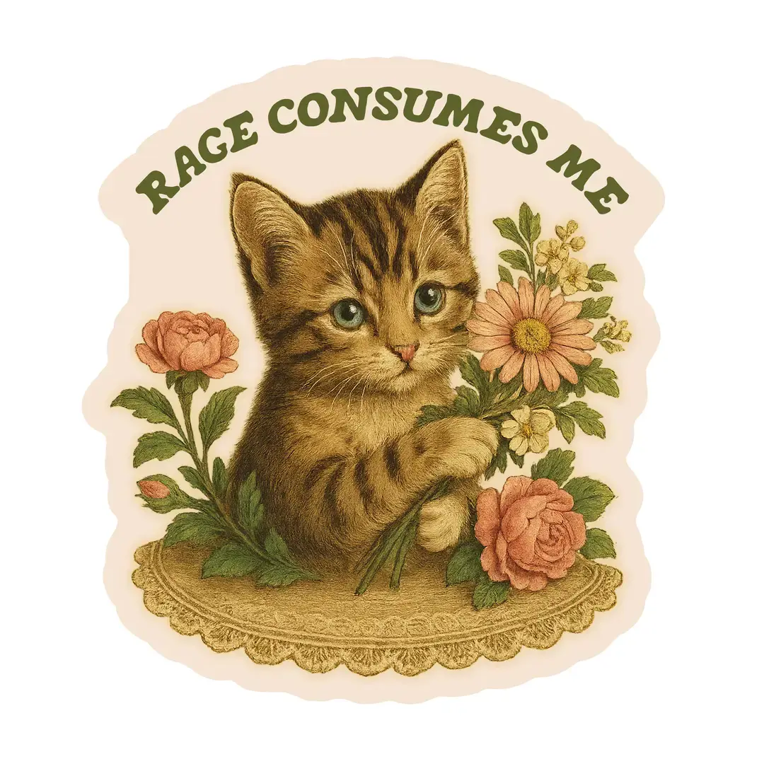 Rage Consumes Me | Vintage Cat Vinyl Sticker