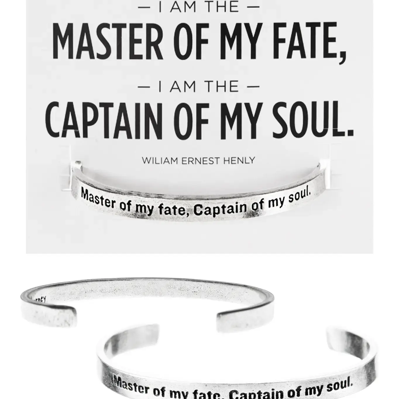 Affirmation Jewelry – Stackable Cuff Bracelets For Self-Love - Master of My Fate