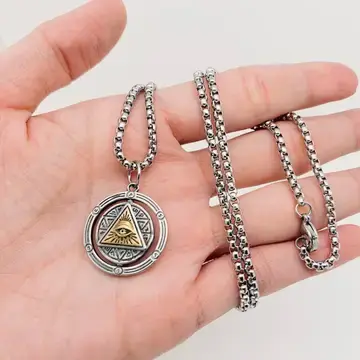 Thumbnail: Horus Eye of God Rotatable Pendant Necklace