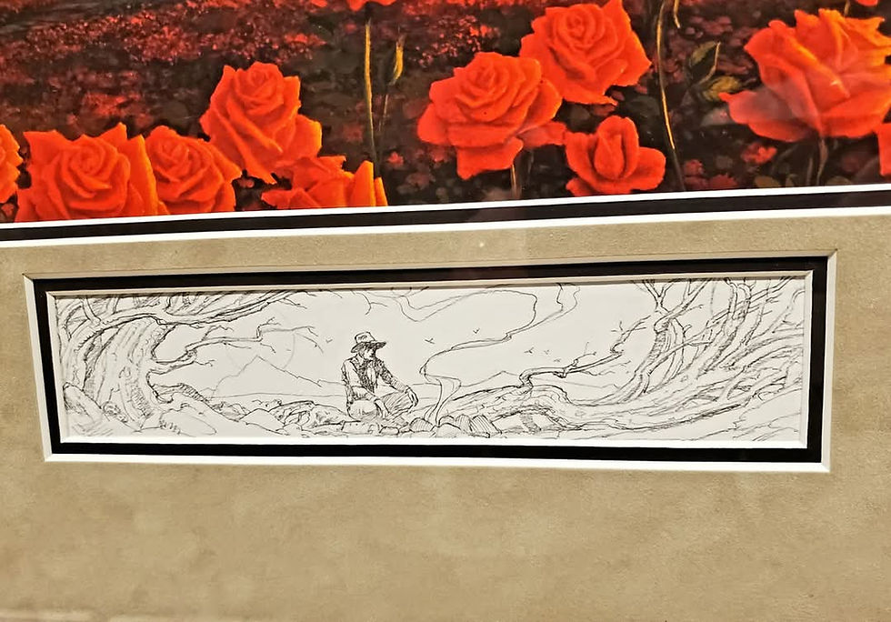 Thumbnail: Michael Whelan Art The Dark Tower 7 Artist Print #7/35 Displaying Drawing in Front of Picture