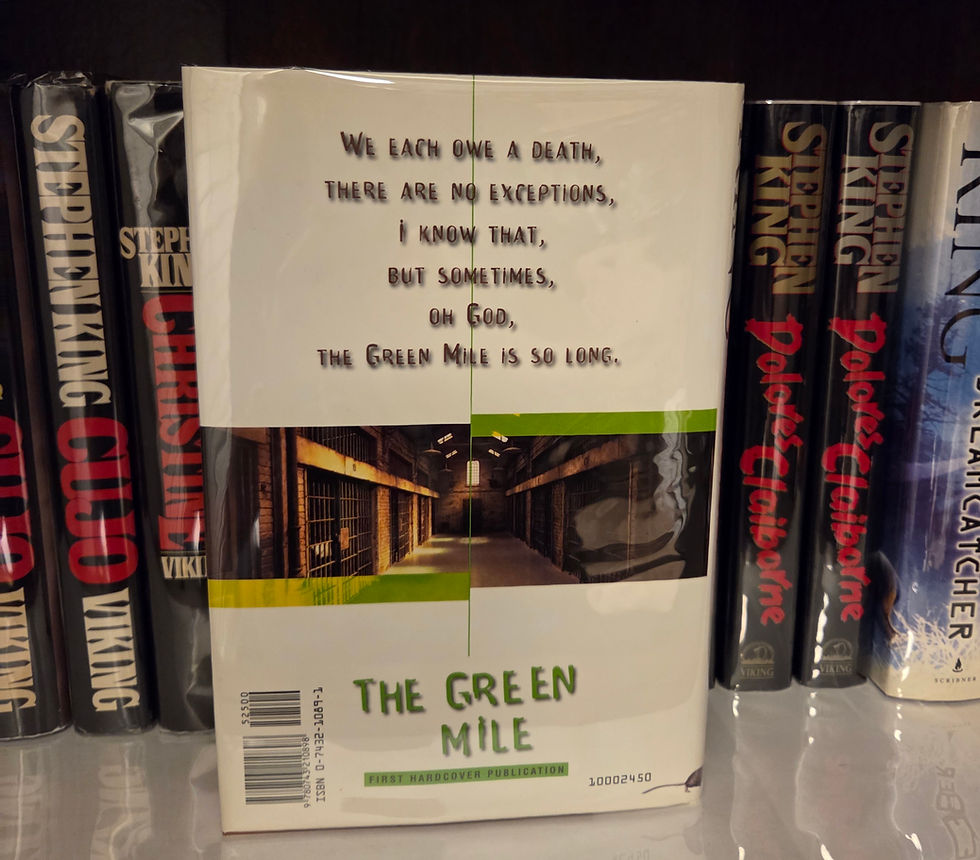 Thumbnail: Stephen King First Edition Green Mile Back of Book with Dust Jacket Fine