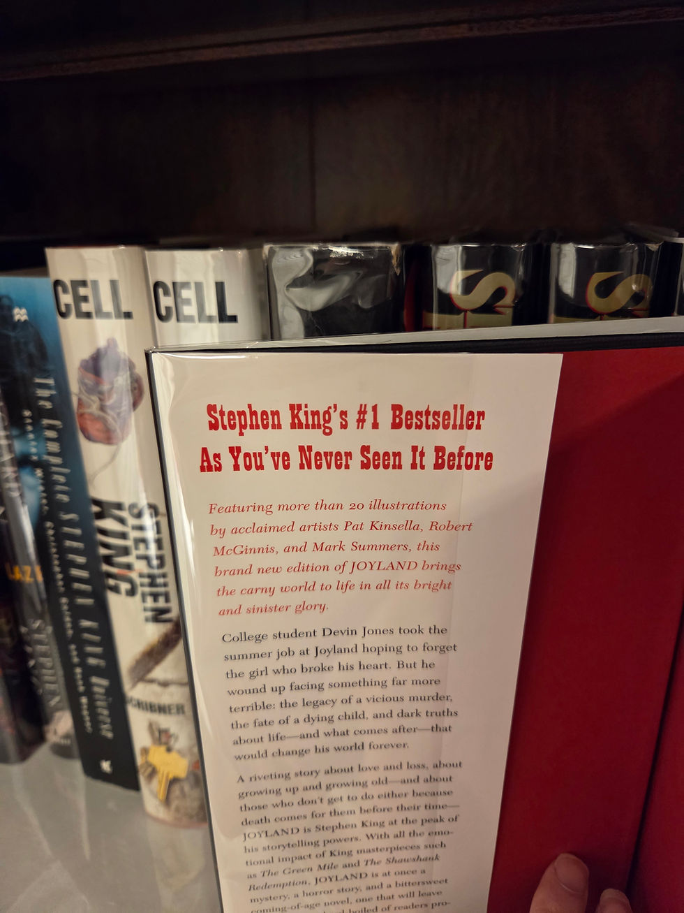 Stephen King Joyland 1st Illustrated Edition Hardback with Bonus Slipcase inside dust jacket flap.