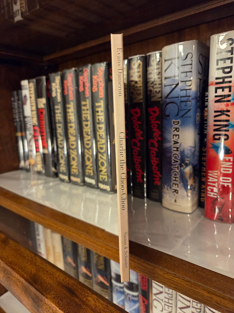 Thumbnail: Stephen King as Beryl Evans Charlie the Choo Choo 1st Edition 3rd Printing Front of Book Spine in Fine Condition