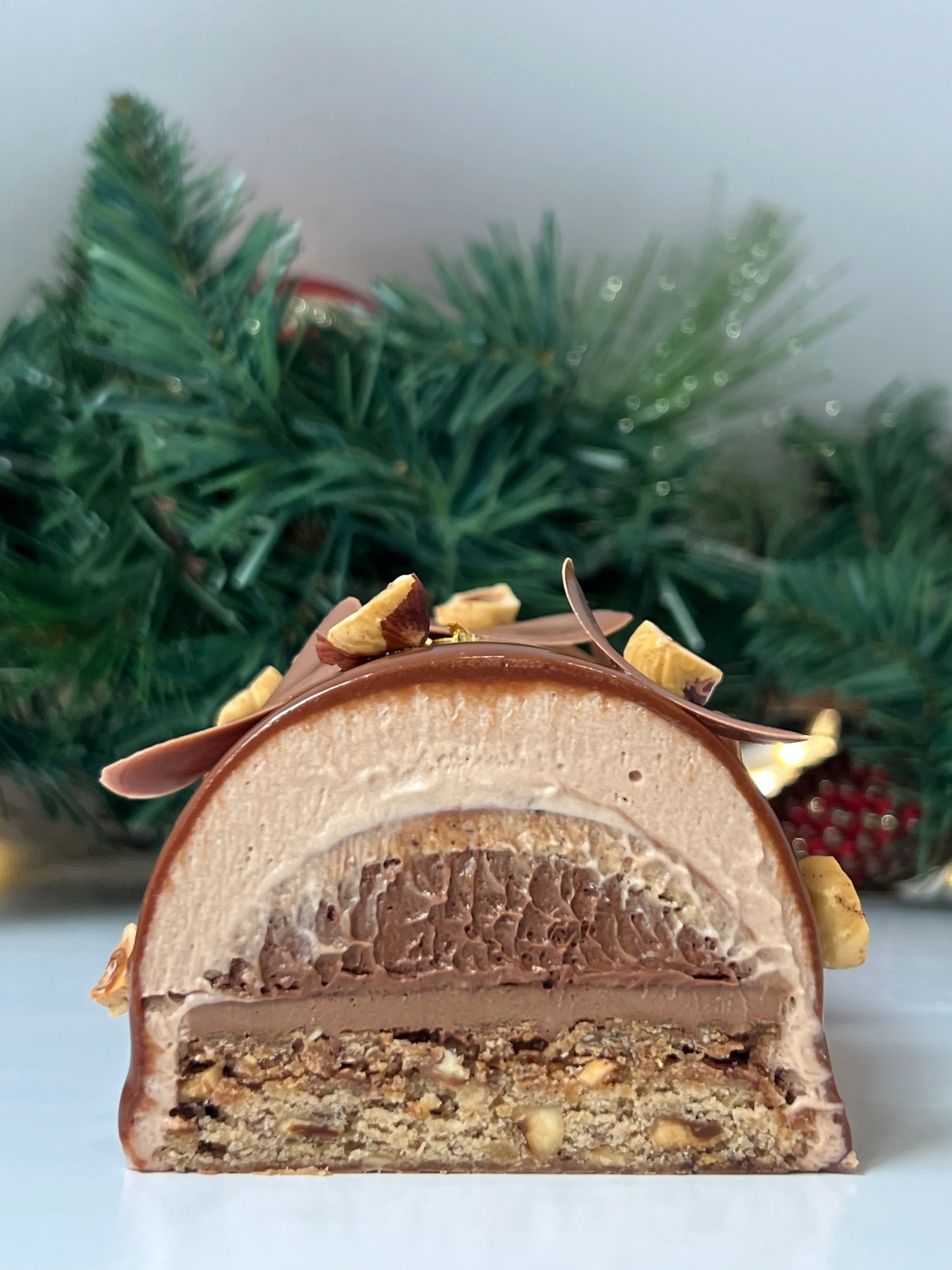 intérieur d'une buche au chocolat