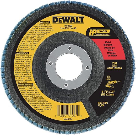 DEWALT Flap Disc, Zirconia, 80-Grit