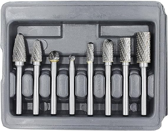Carbide Burr Set  Shank 8pcs Double Cut Solid Carbide Rotary Burr Set for Die Grinder Dril