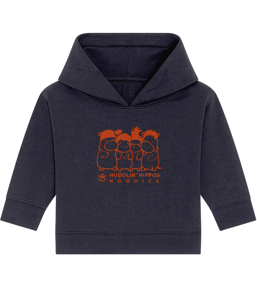 S1:E1 Organic Baby Hoodie (French Navy & Orange)