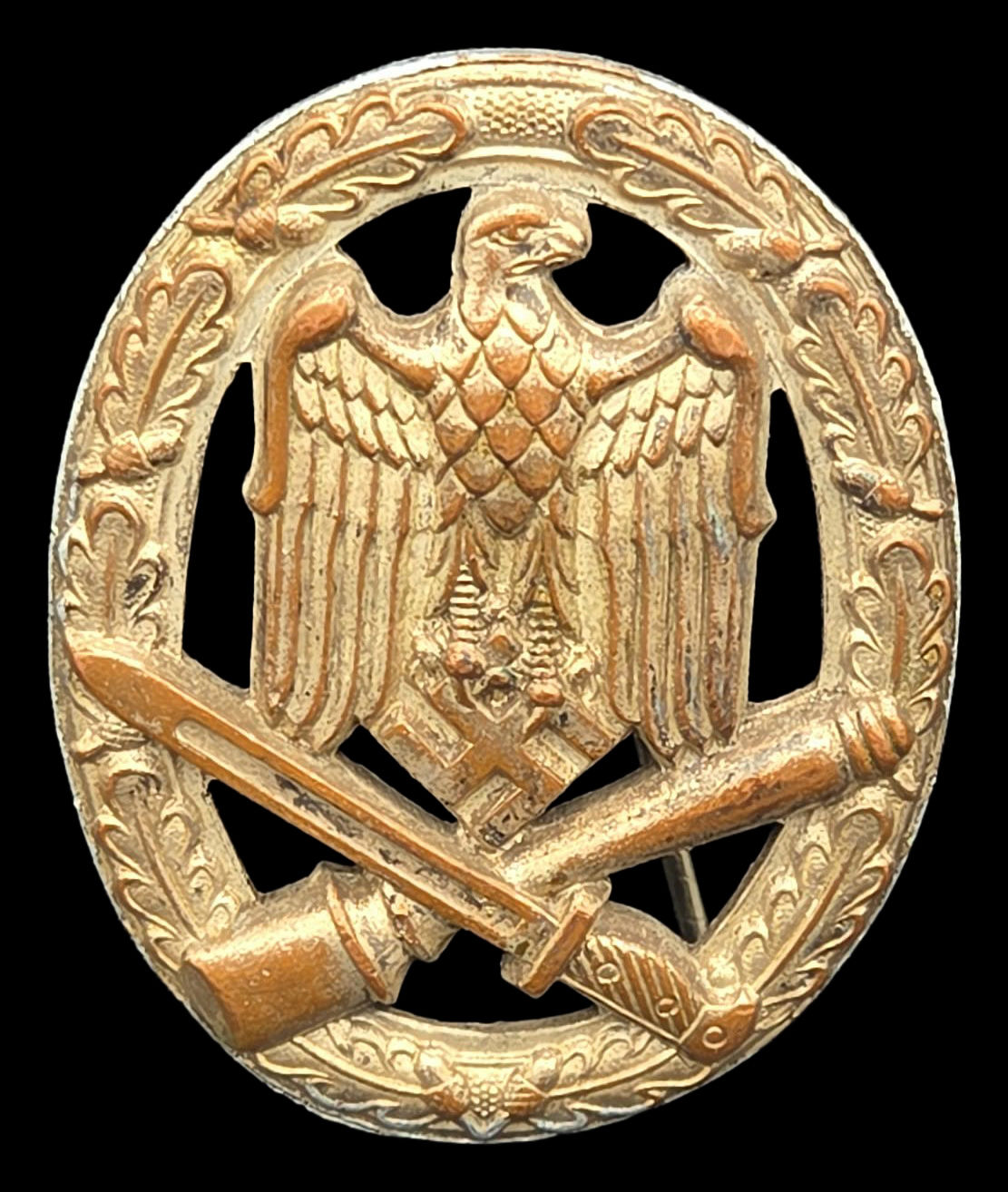 German WWII Cupal General Assault Badge Missing Catch