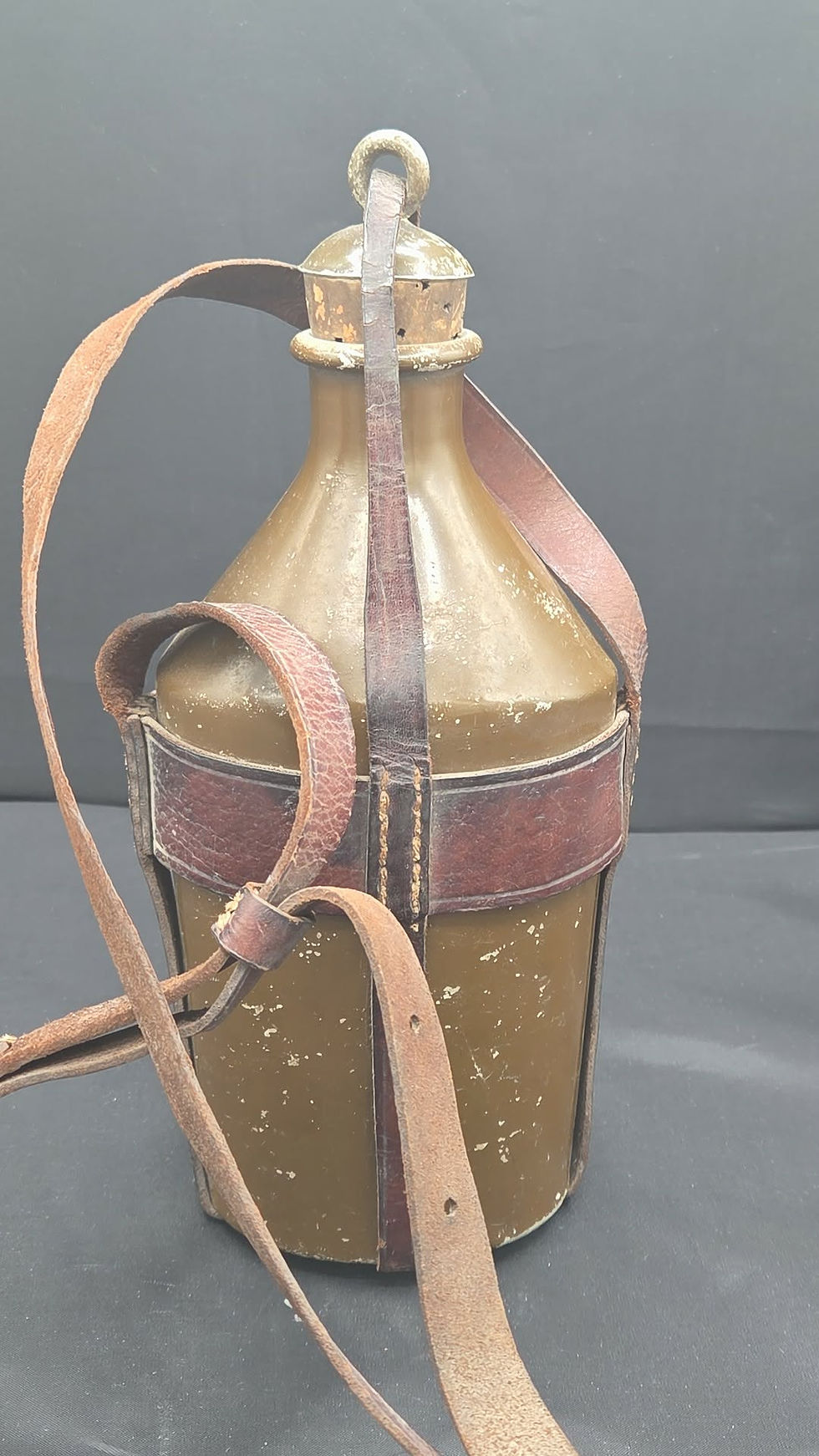 Thumbnail: WWII Imperial Japanese Army Canteen with Leather Shoulder Strap
