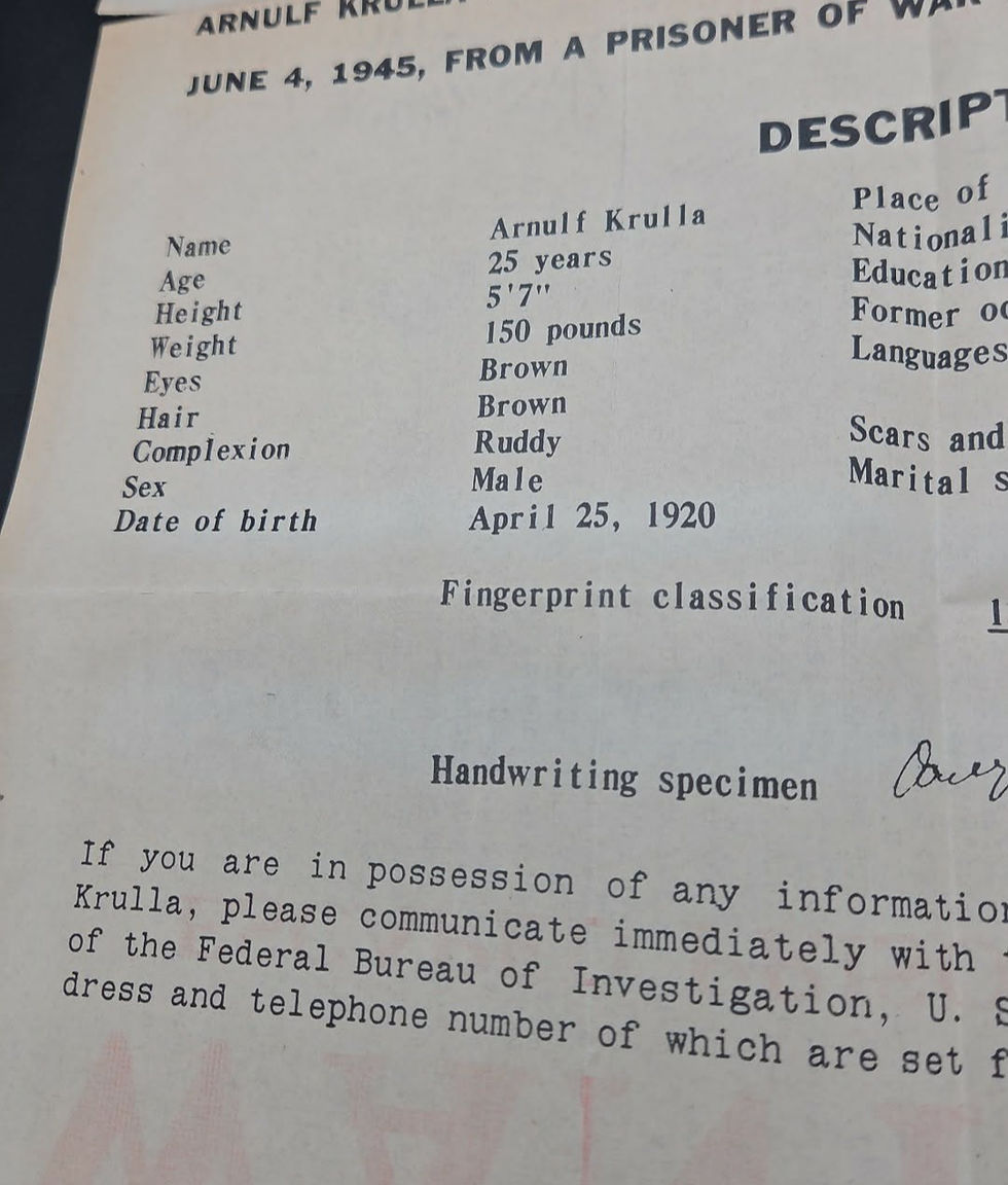 Thumbnail: German WWII POW Wanted Poster – Escaped Prisoner of War Notice, 1945
