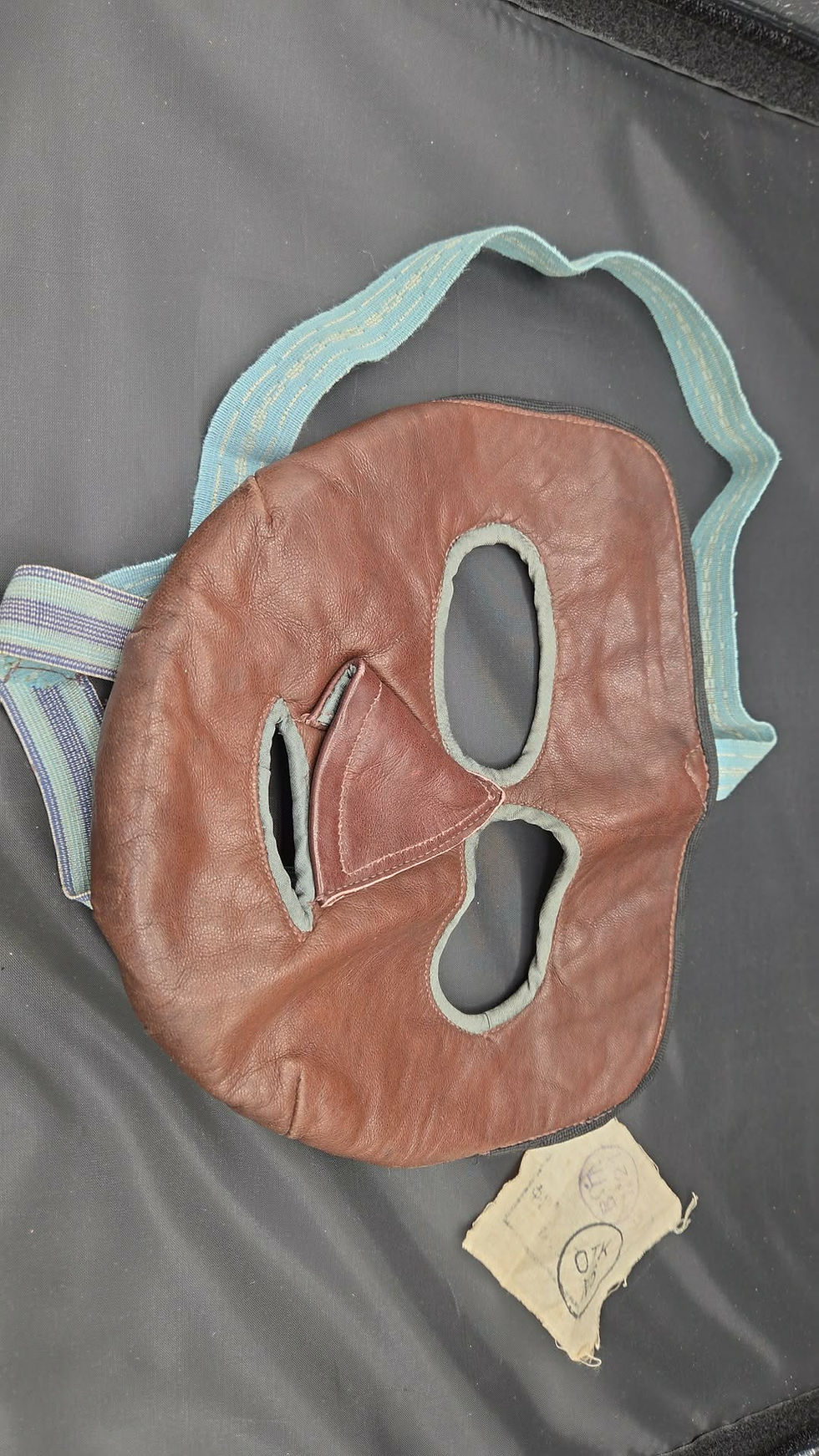 Thumbnail: WWII Soviet Air Force Aviator's Leather Cold Weather Face Mask