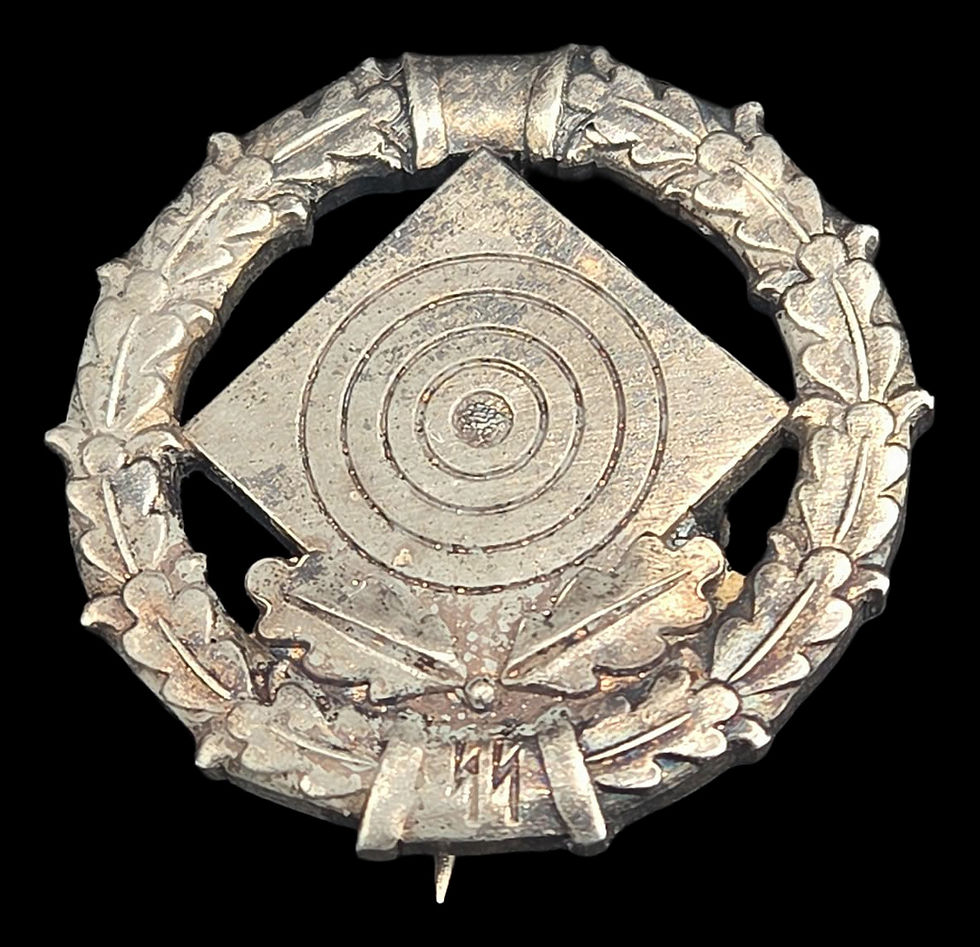 Thumbnail: German WWII SS Marksmanship Shooting Award Badge with Oak Leaf Wreath