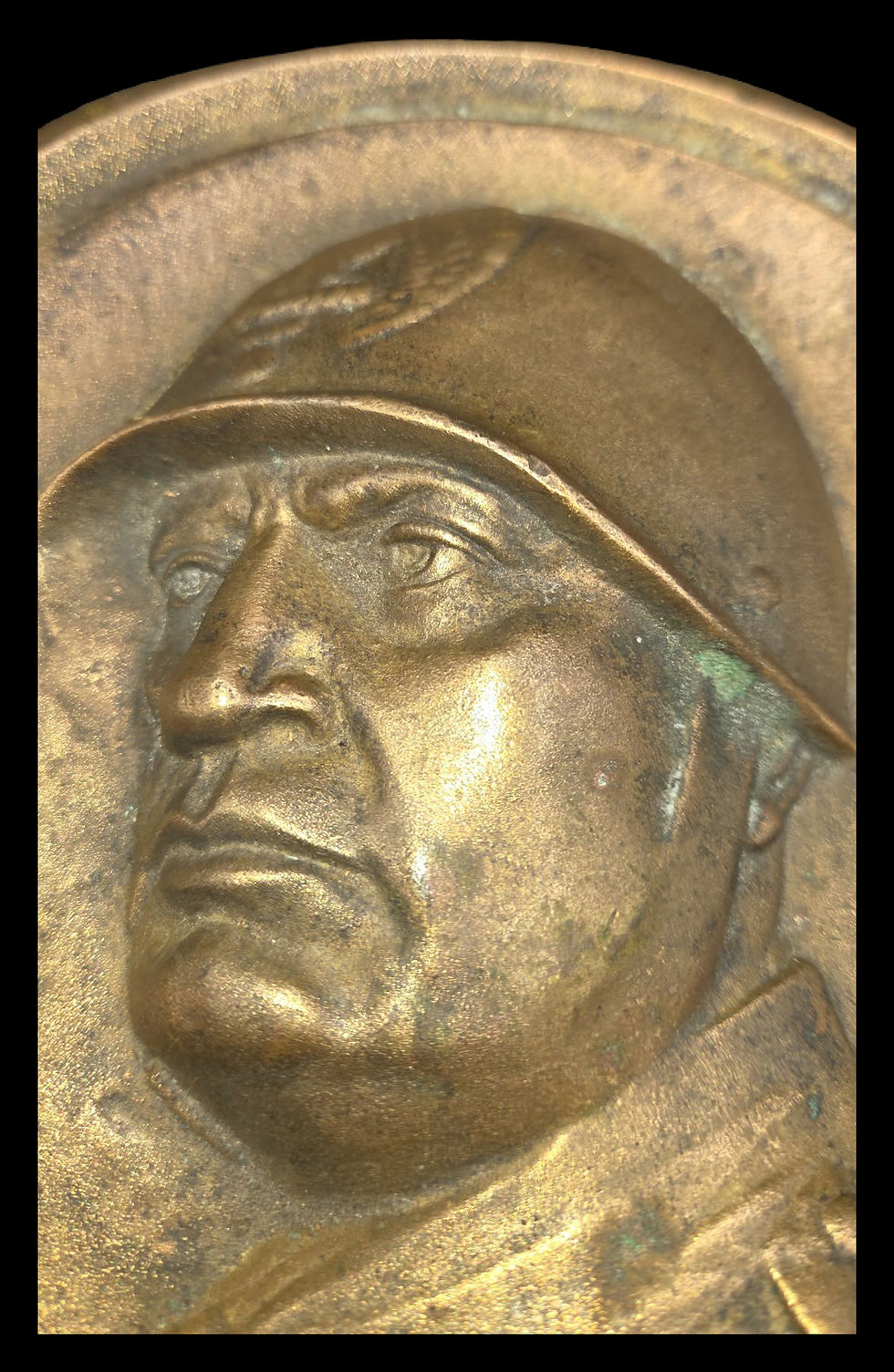 Thumbnail: Italian WWII Fascist Mussolini DVX AXIII Bronze Plaque 7 Inch