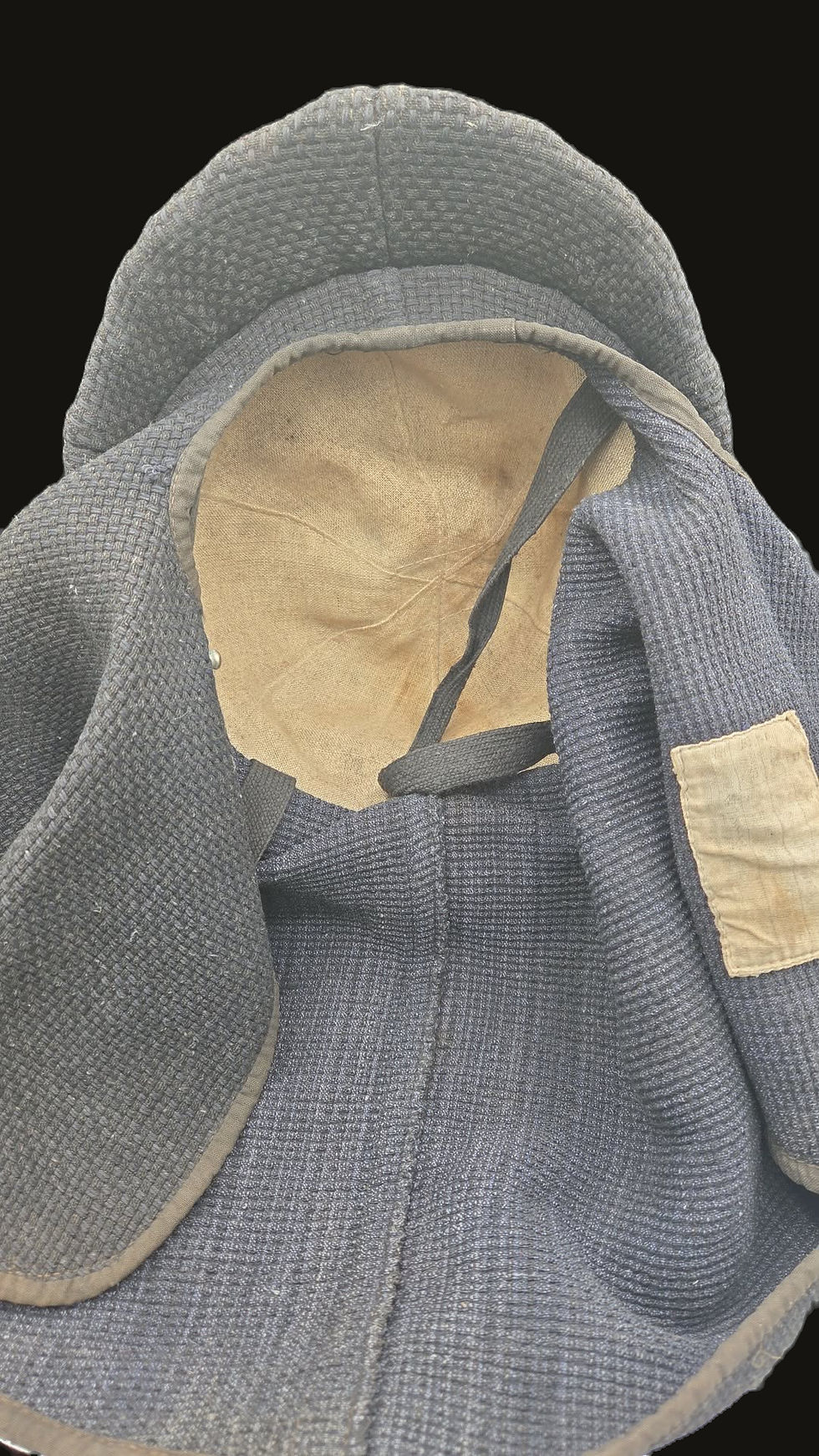 Thumbnail: WWII Japanese Civil Defense Fire Brigade Helmet w/ Neck Skirt