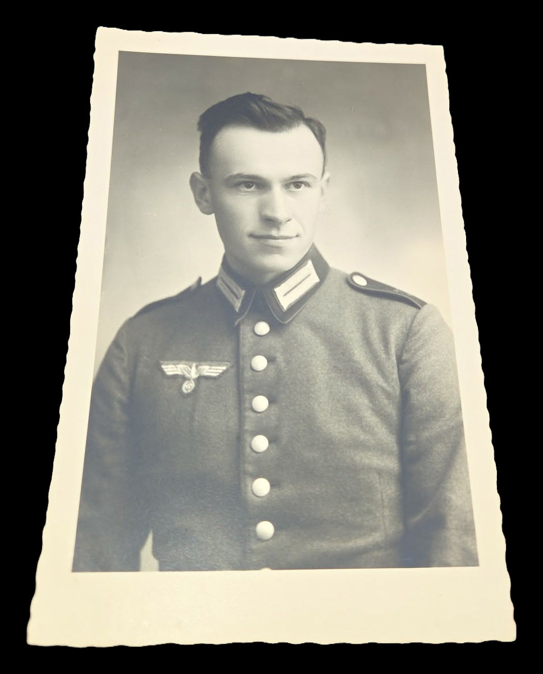 German WWII Heer Enlisted Soldier Arnstorf Studio Portrait Postcard