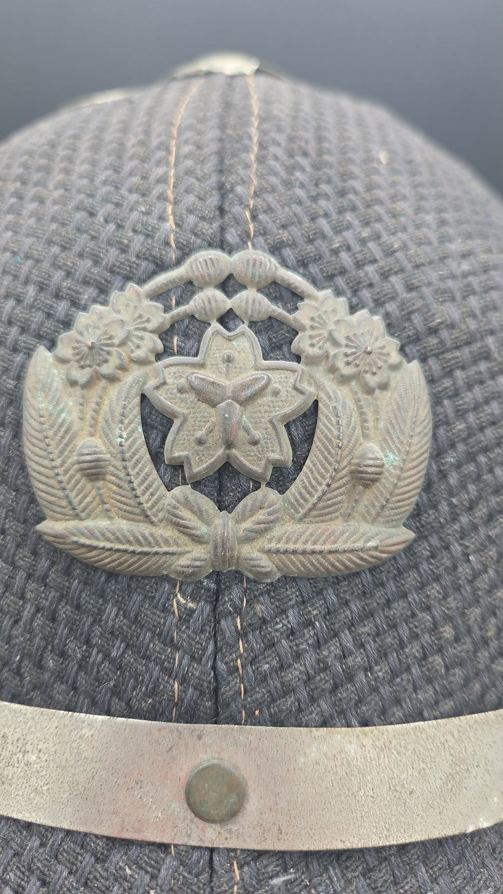Thumbnail: WWII Japanese Civil Defense Fire Brigade Helmet w/ Neck Skirt