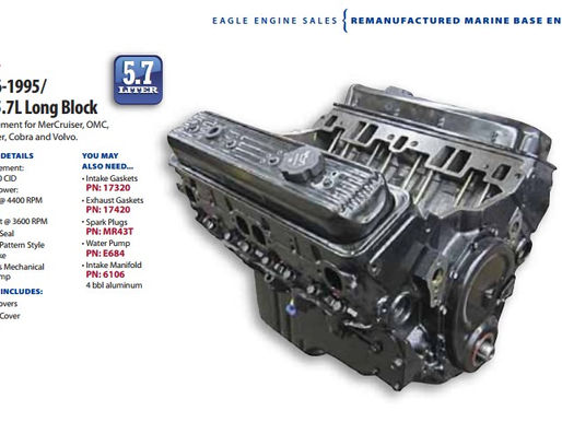 1986–1995 GM 5.7L Marine Engine