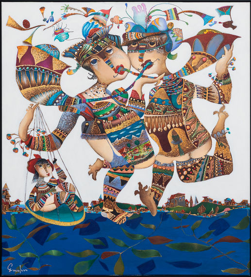 One Two 2019, Acrylic on canvas 100 x 110 cm (39.5 x 43.3 in.).jpg