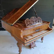 Walnut Bluthner Piano Before French Polishing