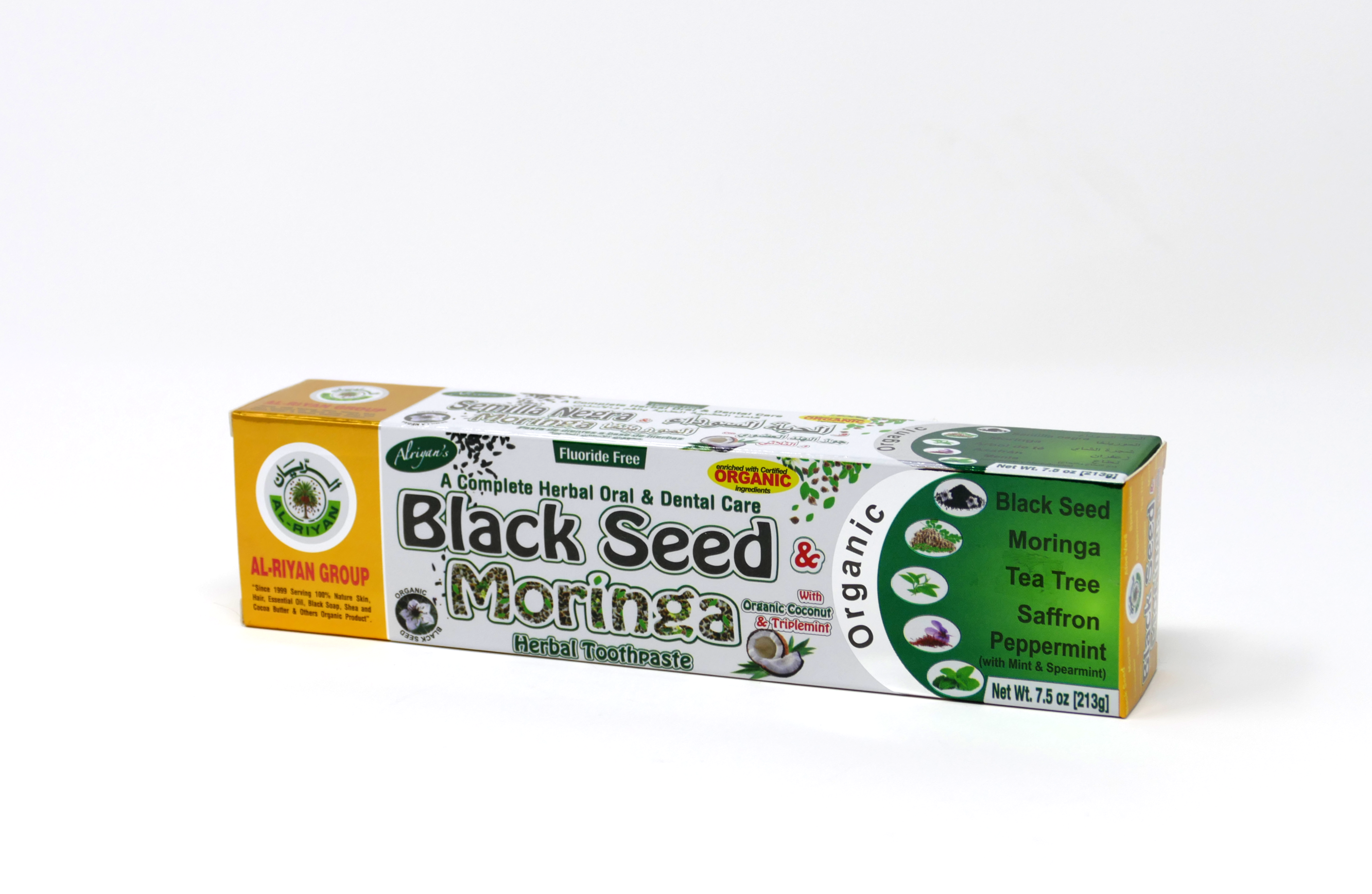 AL-RIYAN BLACK SEED & MORINGA HERBAL TOOTHPASTE (7.5 OZ)