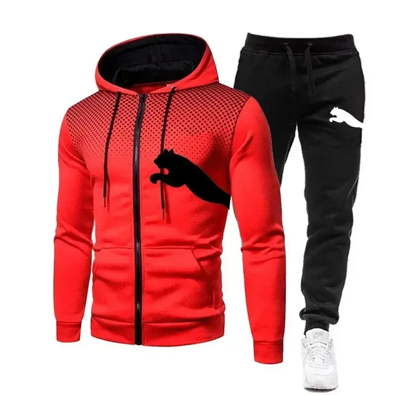 Miniatura: 2025 Men's Autumn and Winter Hooded Sweatshirt Set, Hooded Sweatshirt + Pants Se