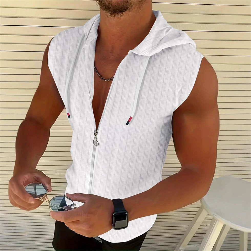 Miniatura: New Summer Sleeveless Zippered Jacquard Sportswear For Men  Fashionable Casual M
