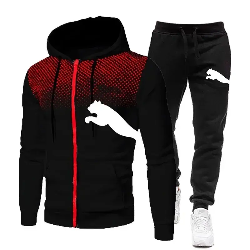 Miniatura: 2025 Men's Autumn and Winter Hooded Sweatshirt Set, Hooded Sweatshirt + Pants Se