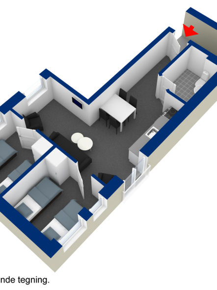oversigt over hotellejlighed på hotel