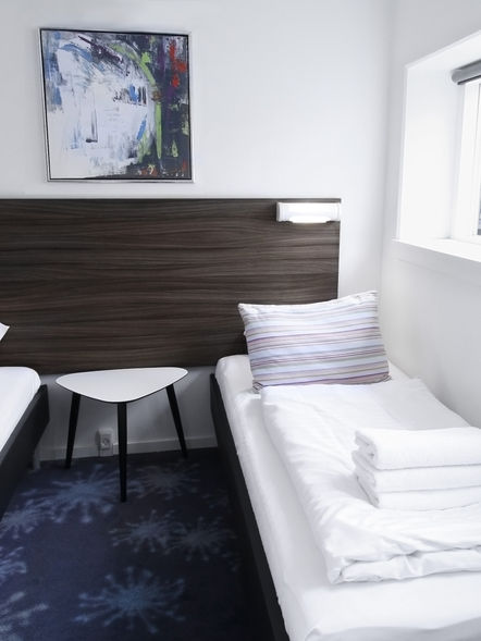 soveværelse til overnatning i aarhus på hotel faber