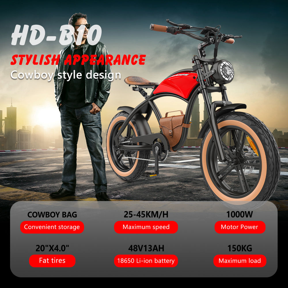 Hidoes B10 E-bike 1000w, 48v, Electric off-road race bike w/20inch Fat tires