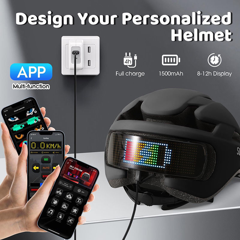 Thumbnail: High Quality Portable Outdoor Sports Cycling Helmet W/LED display