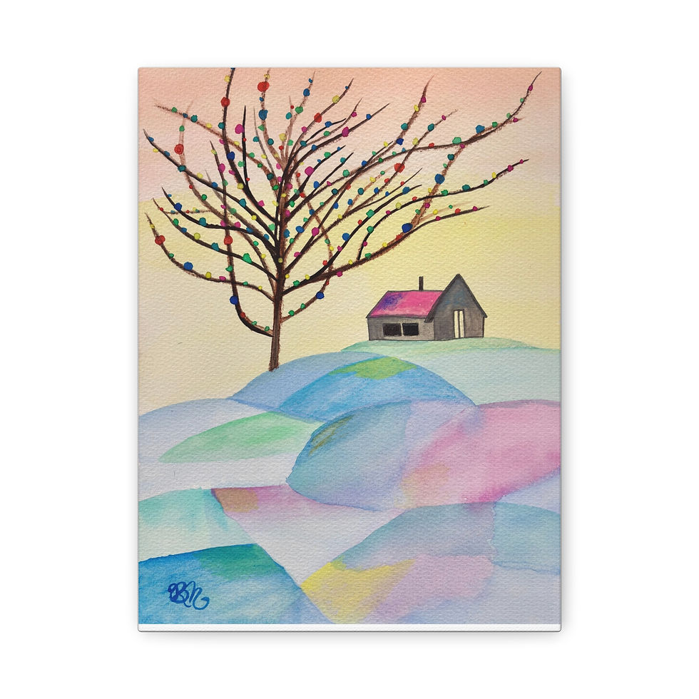 Thumbnail: Dreamy Landscape No.3 Canvas Print — Colorful Rural Landscape Wall Art