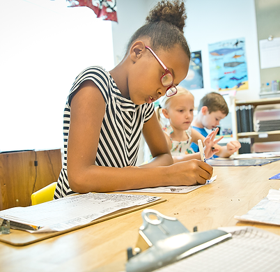 Student learning at Montessori Learning Center