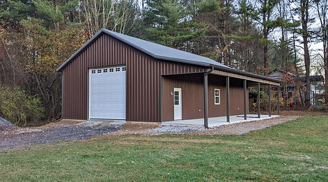 Garage with porch