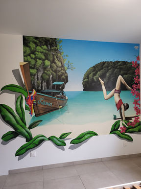 Fresque plage chambre enfants