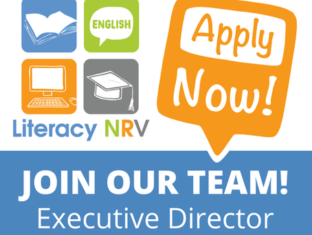 Literacy NRV is hiring! Join our team as Executive Director