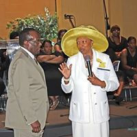 Pastor and Mrs talking pic