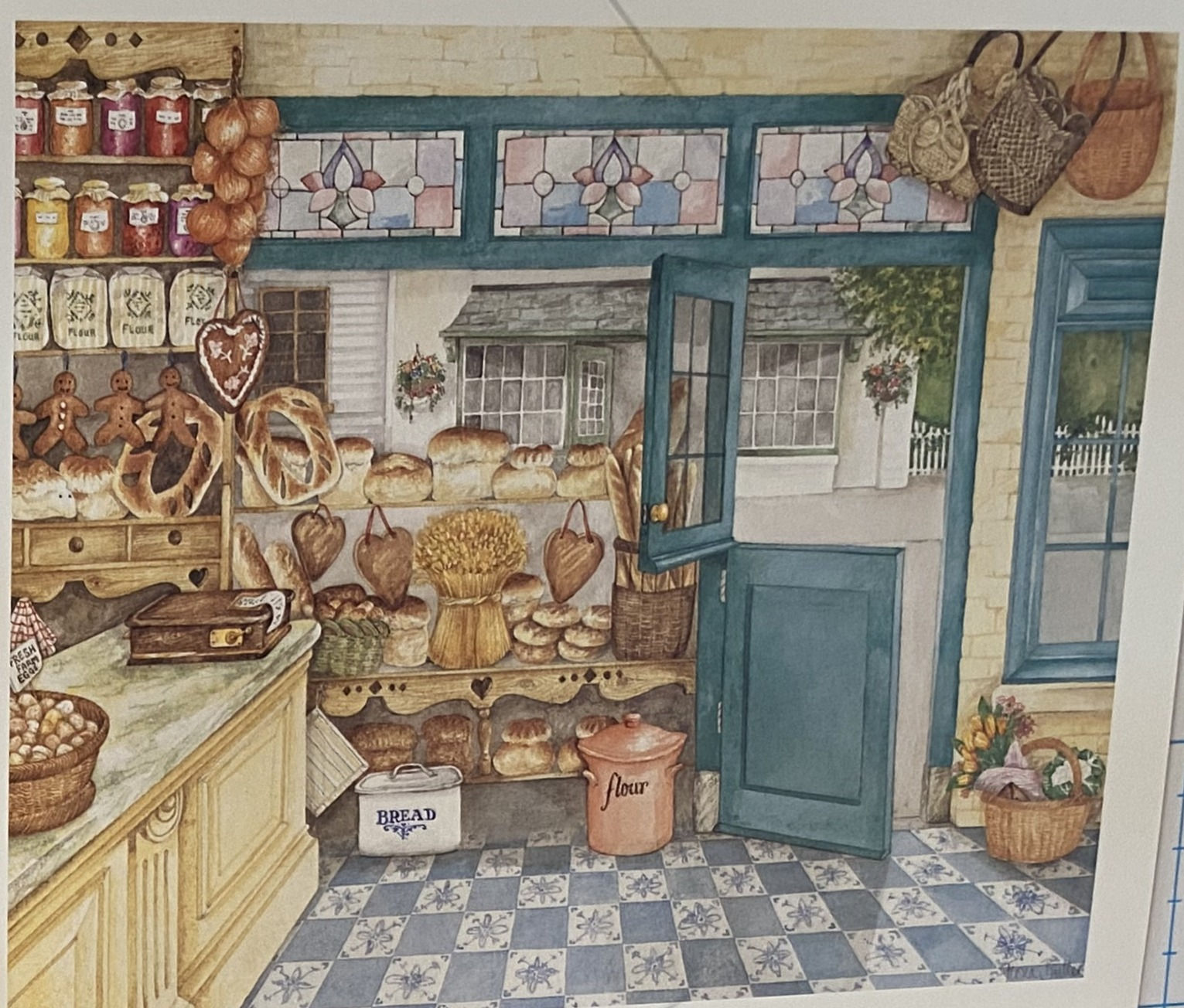 Vintage Stores-set 4 Mounted Prints