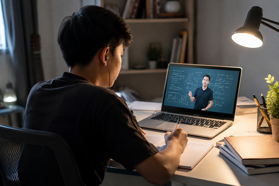 Seorang pelajar belajar melalui video edukasi di internet. (Foto: Ilustrasi)