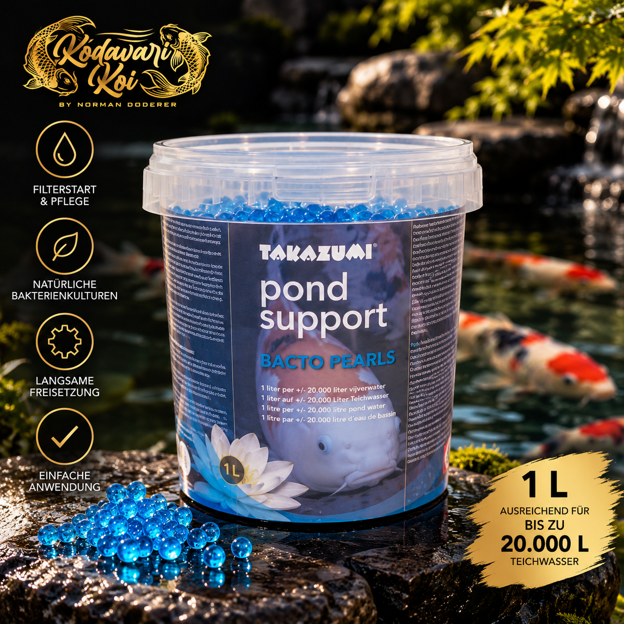 Pond Support Bacto Pearls – Filterbakterien 1 L