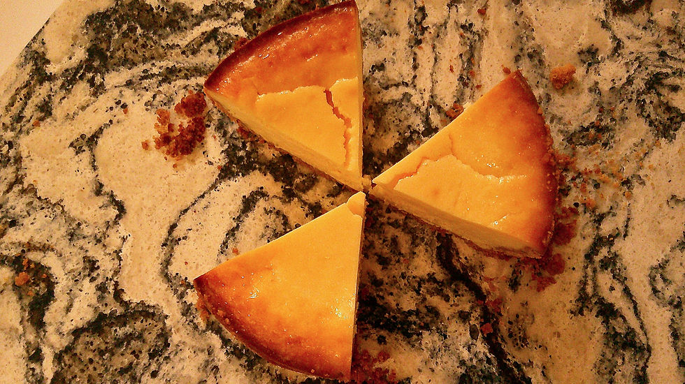Three 1/3 cheesecake slices