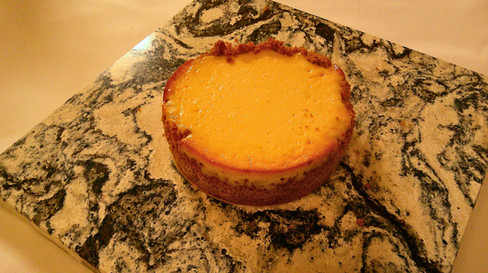 A smooth-top cheesecake.