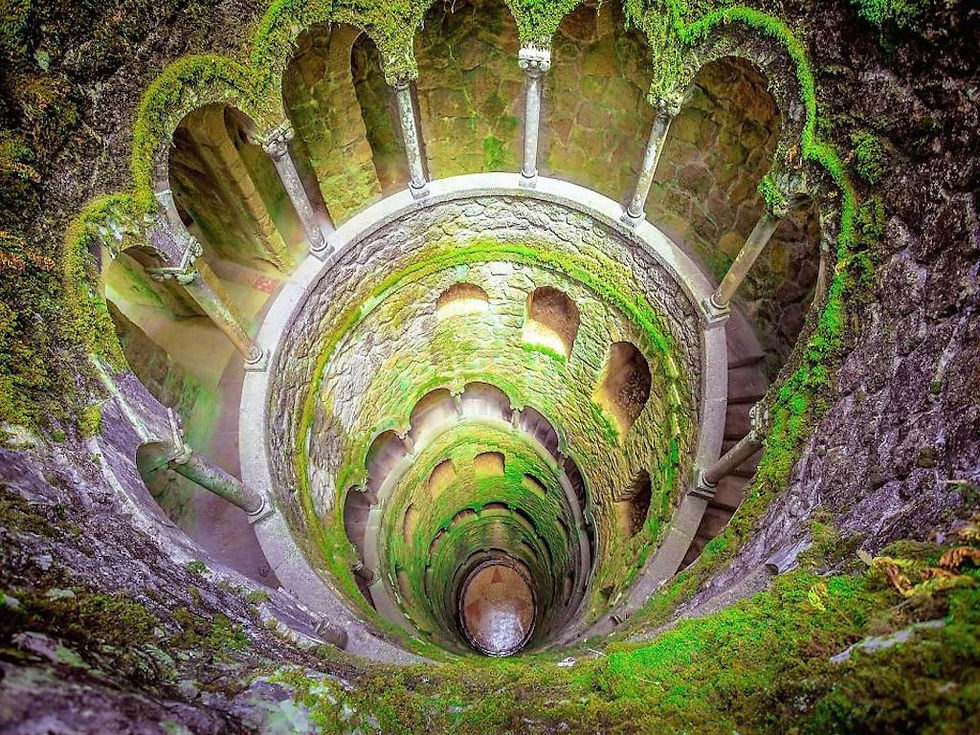 Initiation Well Quinta da Regaleira - Photo from Above - Sintra Portugal 1