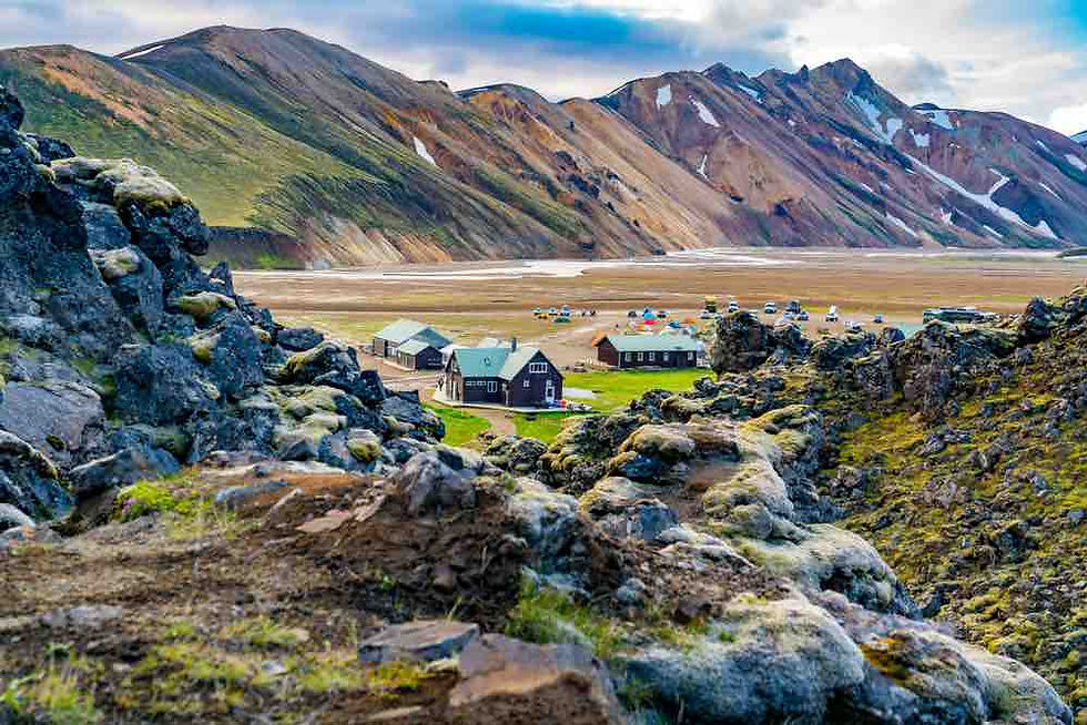 Magnificent view from the hiking trails on the Landmannalaugar hiking