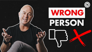 Man shrugging his shoulders with text saying "wrong person?"