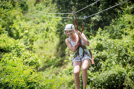 woman on zipline